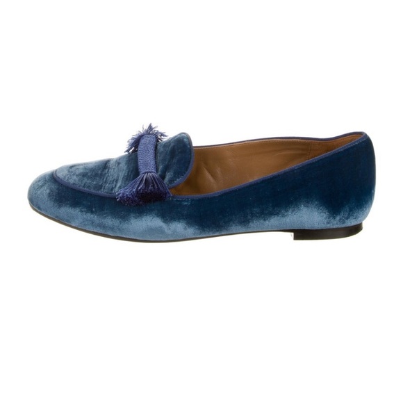 Aquazurra velvet blue tassel loafers - Picture 2 of 5